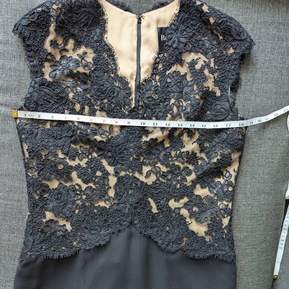 Reem Acra Black Lace Cocktail Dress | Designer | Nude Illusion - Picture 5 of 12
